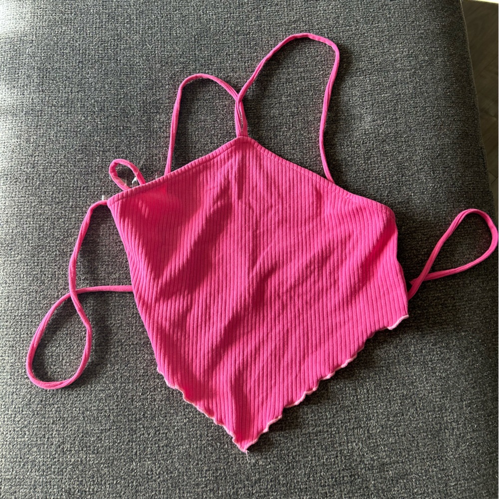 Wild Fable Pink Ribbed Crop Top